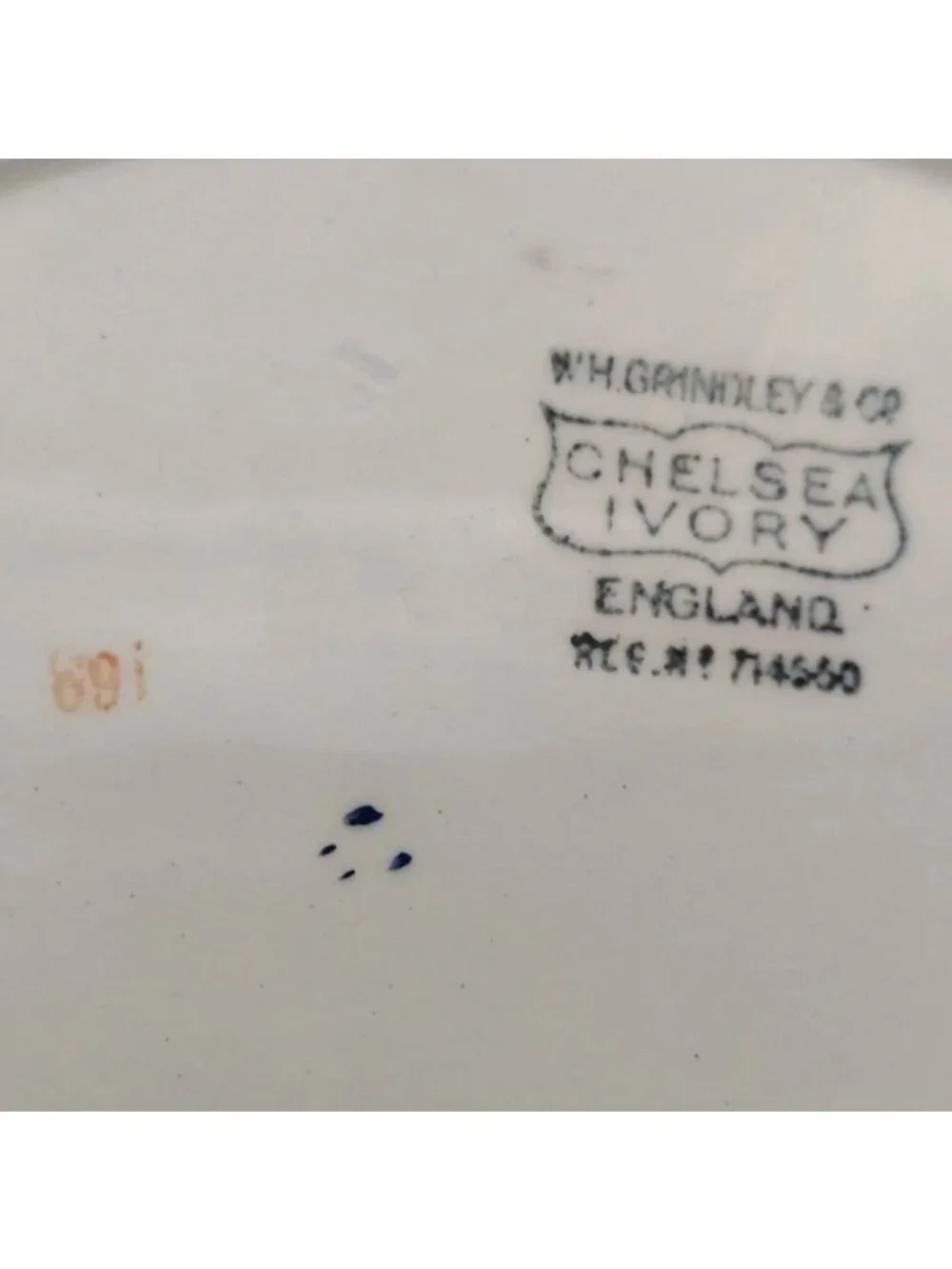 Antique Porcelain Oval Serving Bowl W H Grindley Chelsea Ivory Torbay Floral 20s